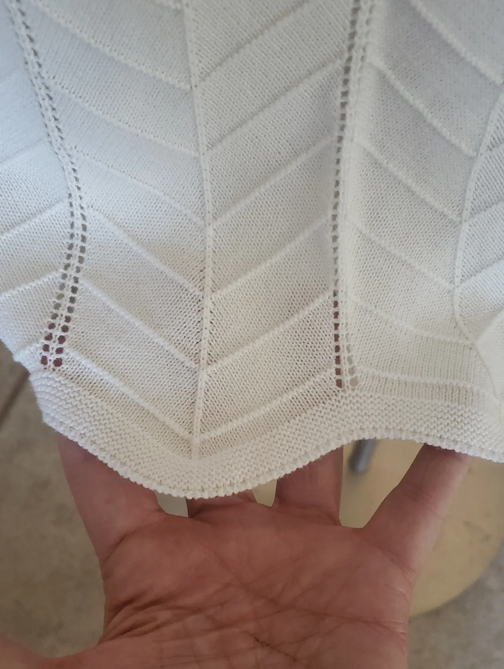 💐 Joie White Cotton Knit Crochet Dress • Chevron Textured Sleeveless Halter XS - Picture 9 of 12